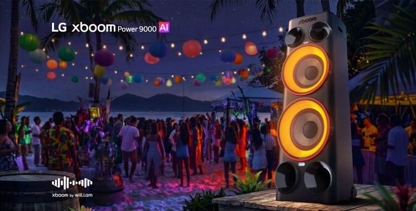 LG xboom Power 9000 at an outdoor party